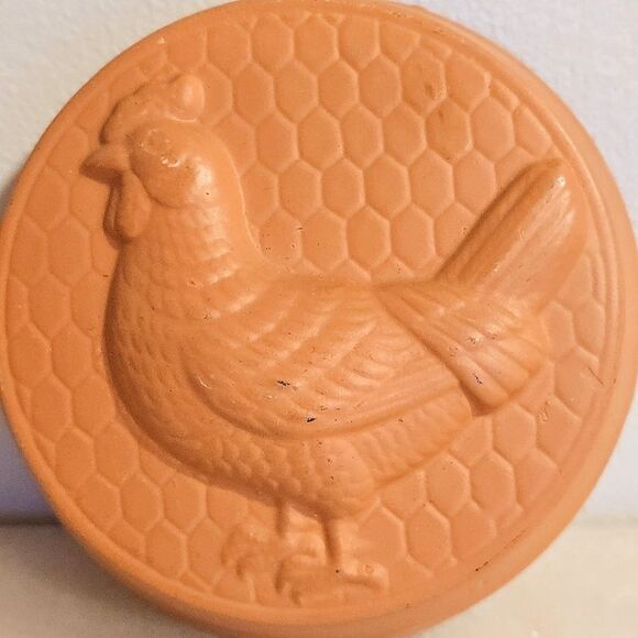 VINTAGE TERRACOTTA CERAMIC CHICKEN MOLD DECORATIVE WALL HANGER JAPAN - Picture 3 of 7